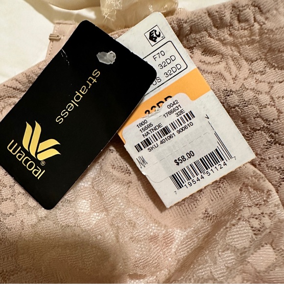 NWT Wacoal Convertible Halo Lace Nude Bra 32E Underwire. Strapless/Multi Straps - Picture 6 of 12